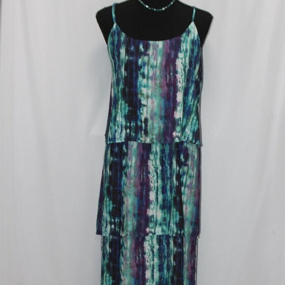 Mossimo Three Tier Strappy Fully Lined Maxi Dress - Picture 1 of 16